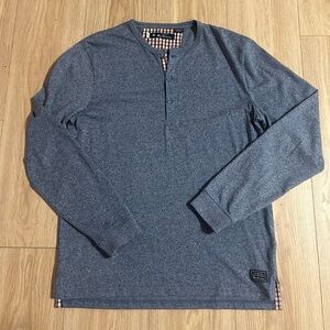 Ben Sherman Long Sleeve Blue Henley Shirt